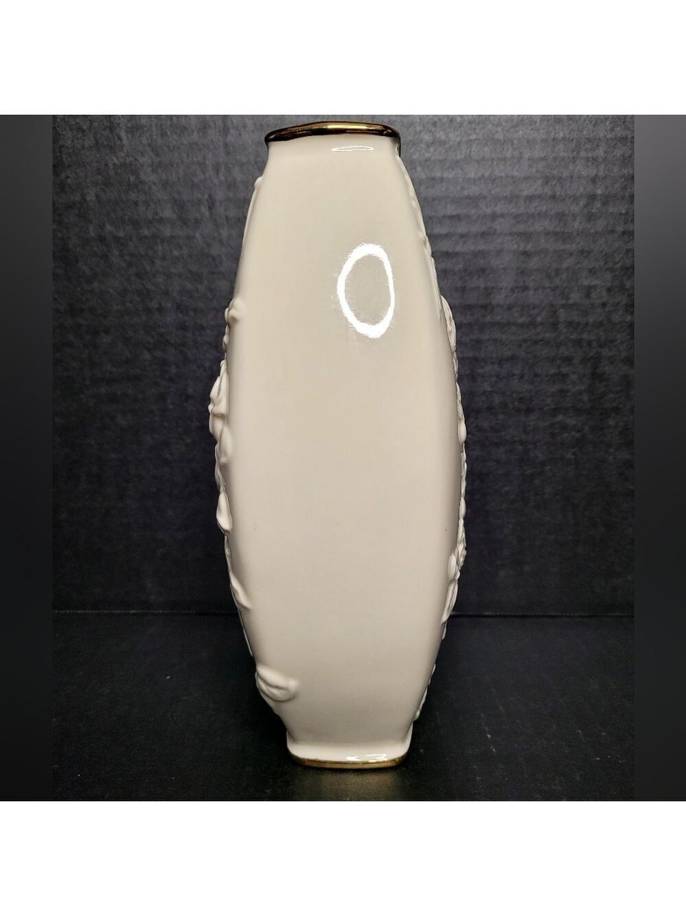 Lenox Squared Off Embossed Roses Vase - Picture 5 of 7